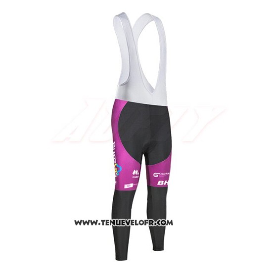 2019 Maillot Ciclismo Burgos BH Violet Rouge Manches Longues et Cuissard
